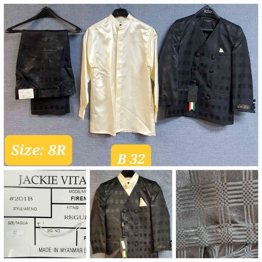 3 Piece Boys Suit | Brand:  J. Vital | Color:  Black | RRR Apparel
